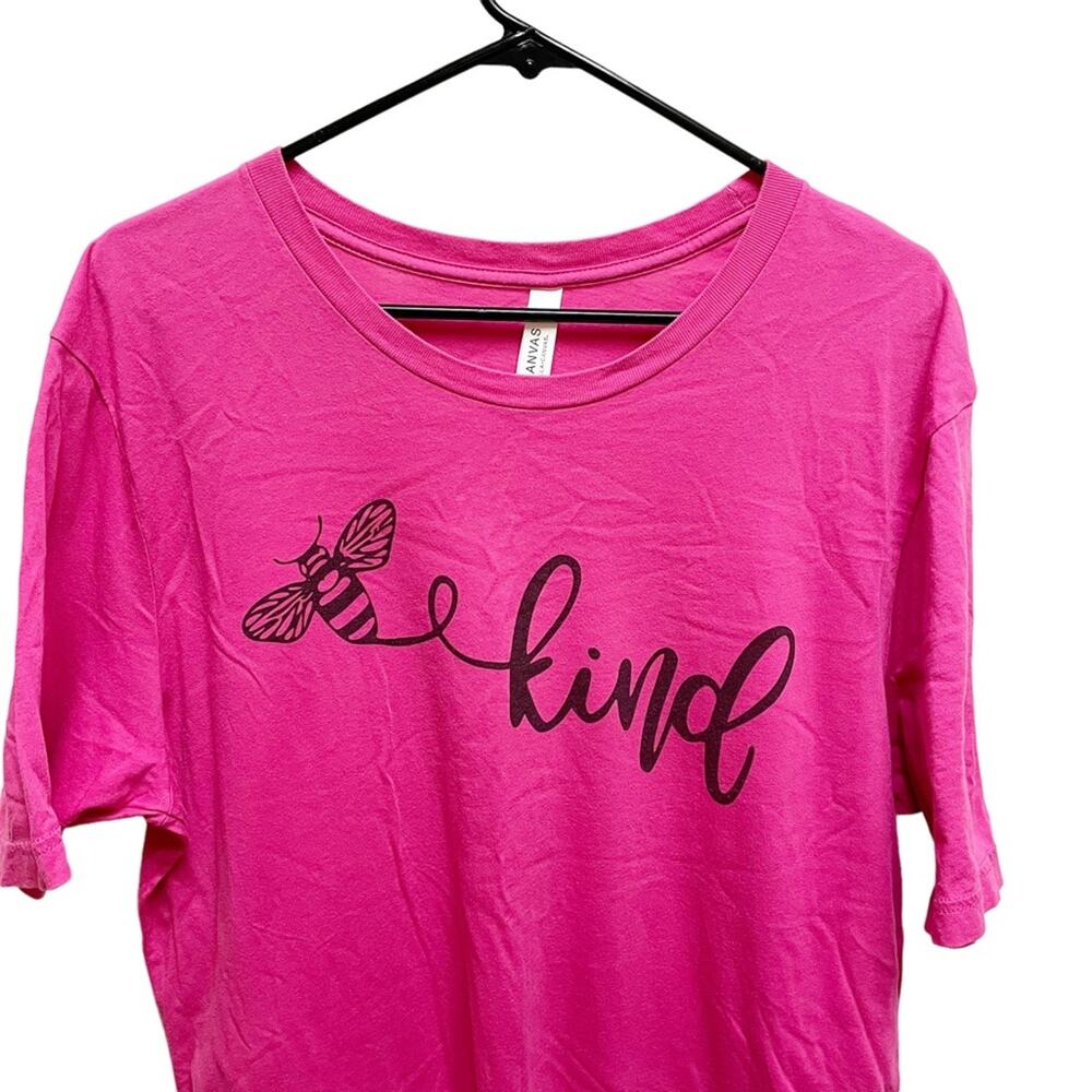 Bee Kind Bright Pink Fun Graphic Novelty T-shirt XL - Picture 2 of 4